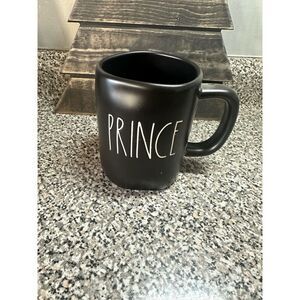 Rae Dunn PRINCE Black Coffee Mug. Farmhouse Ceramic Black
